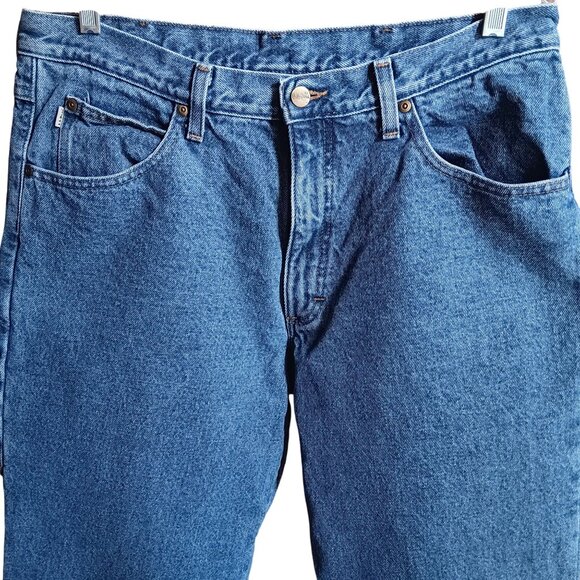 35x29 Vintage L.L. Bean Mens Flannel Lined Jeans Straight Fit Denim 1990's Mex - Picture 3 of 7